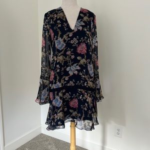 LIU.JO MINI 100% FLORAL SILK MINI DRESS